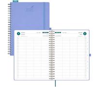 BEZEND A4 Diary 2026 Day per Page Spiral runs from Jan to Dec 26, Daily Planner with 15 Minutes Intervals, Large Appointment Book with Monthly Tabs & Pocket, Vegan Leather Softcover, Cornflower