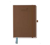 BEZEND A5 Academic Diary 2026-2027 Week to View Hardcover runs Jul'26 - Dec'27. Horizontal Weekly Planner with Notes, Monthly Tabs & Inner Pocket. for Work and Home. Vegan Leather Cover - Brown