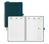 BEZEND A5 Academic Diary 2026-2027 Week to View (Jul 26 - Dec 27) Spiral. Vertical Weekly Planner with Time Slots & Tabs. Appointment Diary for Home School Office. PU Leather Softcover, Dark Green