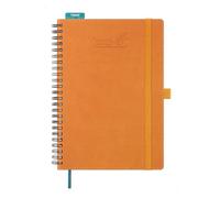 BEZEND A5 Academic Diary 2026-2027 Week to View (Jul 26 - Dec 27) Spiral. Vertical Weekly Planner with Time Slots & Tabs. Appointment Diary for Home School Office. PU Leather Softcover, Orange