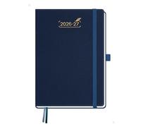 BEZEND A5 Academic Diary 2026-2027 Week to View with 2 Columns & Notes (Jul 26-Dec 27). Dual Schedule Weekly Planner for Busy People, with Pen Holder & Monthly Tabs. PU Leather Hardback, Prussian Blue