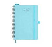 BEZEND A5 Diary 2025-2026 Week to View Academic Year 18 Month runs Jul'25 - Dec'26, Vertical Weekly Planner with Hourly Time Slots, Monthly Tabs & Ruler Bookmark, PU Leather Softcover, Sky Blue