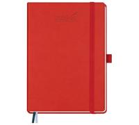 BEZEND A5 Diary 2025-2026 Week to View Academic Year 18 Month runs Jul'25 - Dec'26, Vertical Weekly Planner with Hourly Time Slots & Monthly Tabs, PU Leather Hardback, Red