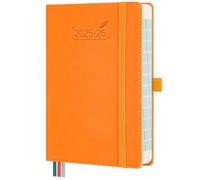 BEZEND Academic Diary 2025-2026 Page A Day Bag Size 18 x 13 cm. 16-Month Daily Planner runs Sept' 25 - Dec' 26. Appointment Diary 2026 Day per Page with PU Leather Hardback - Orange