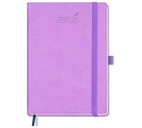BEZEND Calendar 2025 2026 Weekly Planner A5, 18-Month Book Calendar July 25-Dec 26, PU Leather Hardcover 1 Week 2 Pages with Pen Holder - Lavender