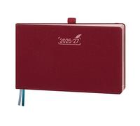 BEZEND Diary 2026-2027 Landscape Week to View (Jul 26-Dec 27) Medium 14 x 23 cm. Appointment Diary with Hourly Timeslots & Gilded Edges, Work Home Women, PU Leather Hardback, Burgundy