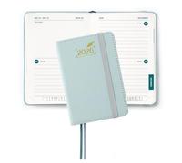 BEZEND Mini Pocket Diary 2026 A7 12 x 8 cm, Slimline 2 Days per Page (4 Pages 1 Week) to View, Palm-sized Bi-Daily Planner 2026 with PU Leather Hardback, Dutch Blue