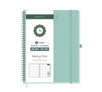 BEZEND Month to View Diary 2026-2027 with Notes (Jan 26 - Dec 27), Monthly Planner 23.4 x 19.6cm - 120 GSM Thick Paper, 2 Year Spiral Calendar with Tabs & Storage Pockets, Soft Cover, Mint Green