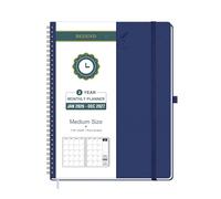 BEZEND Month to View Diary 2026-2027 with Notes (Jan 26 - Dec 27), Monthly Planner 23.4 x 19.6cm - 120 GSM Thick Paper, 2 Year Spiral Calendar with Tabs & Storage Pockets, Soft Cover, Blueberry