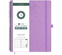 BEZEND Month to View Diary 2026-2027 with Notes (Jan 26 - Dec 27), Monthly Planner 28.5 x 22.5cm - 120 GSM Thick Paper, 2 Year Spiral Calendar with Tabs & Storage Pockets, Soft Cover, Lavender