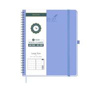 BEZEND Month to View Diary 2026-2027 with Notes (Jan 26 - Dec 27), Monthly Planner 28.5 x 22.5cm - 120 GSM Thick Paper, 2 Year Spiral Calendar with Tabs & Storage Pockets, Soft Cover, Cornflower