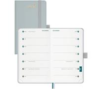 BEZEND Pocket Diary 2025-2026 Small Week to View A6 with 2 Columns, 18-Month Runs Mid Year Jul' 25 - Dec' 26, Slim Weekly Planner with Pen Holder, 15.5 x 9 cm, PU Leather Hardback, Dutch Blue