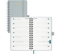 BEZEND Pocket Diary 2025-2026 Small Week to View A6 with 2 Columns, 18-Month Runs Mid Year Jul' 25 - Dec' 26 Spiral Bound, Slim Weekly Planner with PU Leather Softcover, 15.5 x 9 cm, Dutch Blue