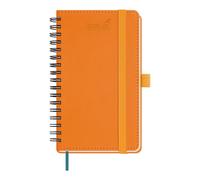 BEZEND Pocket Diary 2025-2026 Week to View Academic Year 18 Month (Jul 25 - Dec 26), Spiral Bound A6 15.5 x 9 cm Small Weekly Planner with Pen Holder & PU Leather Softcover, Orange