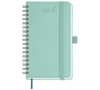 BEZEND Pocket Diary 2025-2026 Week to View Academic Year 18 Month (Jul 25 - Dec 26), Spiral Bound A6 15.5 x 9 cm Small Weekly Planner with Pen Holder & PU Leather Softcover, Mint Green