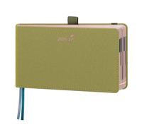 BEZEND Pocket Diary 2026-2027 Landscape Week to View (Jul 26-Dec 27) Slim 9.5 x 16.8 cm. Appointment Diary with Hourly Timeslots & Gilded Edges, Work Home Women, PU Leather Hardback, Mustard