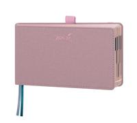 BEZEND Pocket Diary 2026-2027 Landscape Week to View (Jul 26-Dec 27) Slim 9.5 x 16.8 cm. Appointment Diary with Hourly Timeslots & Gilded Edges, Work Home Women, PU Leather Hardback, Pink