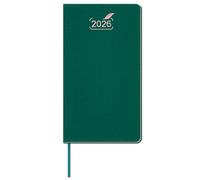BEZEND Pocket Diary 2026 Month to View Softcover, 14 Months runs from Dec 25 to Jan 27, Slim Monthly Planner with Note Pages, Rose Gold Paper Edge & Vegan Leather, 16.8 x 9.5 cm, Evergreen