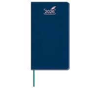 BEZEND Pocket Diary 2026 Month to View Softcover, 14 Months runs from Dec 25 to Jan 27, Slim Monthly Planner with Note Pages, Rose Gold Paper Edge & Vegan Leather, 16.8 x 9.5 cm, Prussian Blue
