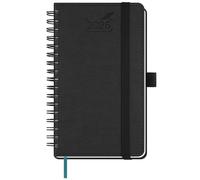 BEZEND Pocket Diary 2026 Slim Week to View Spiral Bound (Jan-Dec 26) 15.5 x 9 cm - A6 Small Weekly Planner 26 with Inner Pocket & PU Leather Softcover - Black