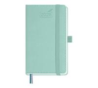 BEZEND Pocket Diary 2026 Small Week to View Full Year 15.5 x 9 cm - A6 Slim Weekly Planner 26 with Inner Pocket, Pen Holder & PU Leather Hardback - Mint Green