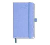 BEZEND Pocket Diary 2026 Small Week to View Full Year 15.5 x 9 cm - A6 Slim Weekly Planner 26 with Inner Pocket, Pen Holder & PU Leather Hardback - Cornflower