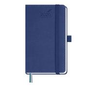 BEZEND Pocket Diary 2026 Small Week to View Full Year 15.5 x 9 cm - A6 Slim Weekly Planner 26 with Inner Pocket, Pen Holder & PU Leather Hardback - Blueberry