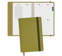 BEZEND Pocket Diary 2026 Week to View (17 x 11.3 cm) Spiral, Small Weekly Planner from Jan to Dec 26, Appointment Diary with Card Slots & Refillable Vegan Leather Soft Cover, Mustard