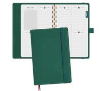 BEZEND Pocket Diary 2026 Week to View (17 x 11.3 cm) Spiral, Small Weekly Planner from Jan to Dec 26, Appointment Diary with Card Slots & Refillable Vegan Leather Soft Cover, Evergreen