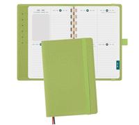 BEZEND Pocket Diary 2026 Week to View (17 x 11.3 cm) Spiral, Small Weekly Planner from Jan to Dec 26, Appointment Diary with Card Slots & Refillable Vegan Leather Soft Cover, Fruit Green