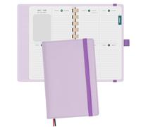 BEZEND Pocket Diary 2026 Week to View (17 x 11.3 cm) Spiral, Small Weekly Planner from Jan to Dec 26, Appointment Diary with Card Slots & Refillable Vegan Leather Soft Cover, Lilac