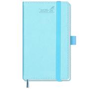 BEZEND Pocket Diary 2026 Week to View (Jul 25-Dec 26), A6 15.5 x 9 cm. Slim Weekly Planner with Pen Holder & Inner Pocket, Vegan Leather Hardback, Sky Blue