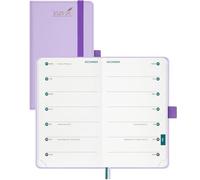 BEZEND Pocket Diary 2026 Week to View with 2 Columns (Jul 25-Dec 26), A6 15.5 x 9 cm. 18-Month Slim Weekly Planner with Dual Schedule, Inner Pocket & Pen Holder, PU Leather Hardback, Lilac
