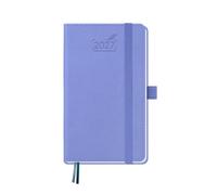 BEZEND Pocket Diary 2027 A6 Horizontal Week to View Hardback 15.5 x 9 cm. Slim Weekly Planner with Pen Holder & Inner Pocket, Portable Appointment Diary for Work Travel Home, Vegan Leather, Cornflower