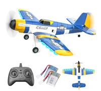 BEZGAR 3 Channel HQ089 RC Plane, 6-axis Gyro Remote Control Airplane Fighter Toys with Colorful LED Navigation Lights & 2 Batteries, Easy Control for Adults Kids Beginners