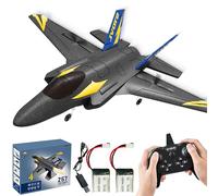 BEZGAR 4 Channel RC Plane F35 Fighter Jet, 6-axis Gyro Remote Control Airplane Ready to Fly with 2 Batteries, Easy Control for Beginners Toys with LED Navigation Lights for Adults Kids Boys