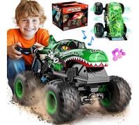 BEZGAR MonsterTruck Toys - Monster Truck Remote Control Car with Light & Music, Dinosaur Toys Age for Boys, 1:20 Scale RC Truck with 360° Spin & Drifting, RC Car for Kids age 3 +