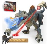 BEZGAR Remote Control Dinosaur Toys,Electronic Walking RC Robot Dinosaurs with Light, Auto Spraying and Roaring Jurassic Spinosaurus Dinosaur Toy for Kids Boys Age 3 4 5 6 7 8 Years Old