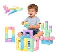 BEZHGOC Magnetic Building Blocks - Magnetic Cubes Blocks for 2 3 4 5 6 Years Magnet Building Blocks Number Preschool STEM Educational Construction Toys Gift 18 month+ (Macaron)