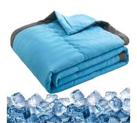 BEZHGOC Summer Cooling Blanket for Night Sweats, Lightweight Soft Cool Sheets Breathable Ice Blanket for Hot Sleepers Sofa Bed 140x100cm (Blue)