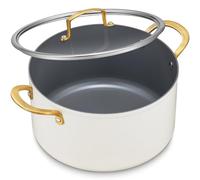 BEZIA 8QT Ceramic Non Stick Stock Pot with Lid, Induction Cooking Pot
