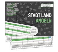 Bezify Fishing Game City Country River - Gift for Anglers & Fishermen - 50 Sheets of Recycled Paper Game Pad - Funny Fishing Gift for Everyone with Fishing Licence - Made in Germany