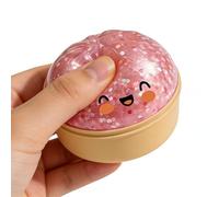 Bezijhr 2 Packs Colorful Dumpling Squishy Glitter, 9.5x7cm Giant Jumbo Rainbow Dumpling Stress Balls, Rainbow Dumplings Stress Ball, Squeezable Steamed Bun Toys For Home Office School