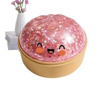 Bezijhr 2 Pieces Glitter Dumpling Toy, 9.5x7cm Colorful Dumpling Glitter, Jumbo Dumplings Toy With Steamer Box, Rainbow Dumplings Stress Ball, Soft Squeeze Buns Stress For Home