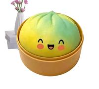 Bezijhr 2 Pieces Glitter Dumpling Toy, 9.5x7cm Colorful Dumpling Glitter, Jumbo Dumplings Toy With Steamer Box, Rainbow Dumplings Stress Ball, Soft Squeeze Buns Stress For Home