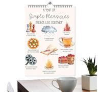 Bezijhr 2026 Bucket List Calendar, 29.7x21cm 12 Months Spiral Wire Bound Wall Calendars, Watercolor Paper Wall Calendar 2026, To-Do List & Notes For Home Office Classroom