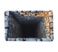 Bezijhr 3D Trap Optical Illusion Area Rug, Brick Bottomless Hole Area Rug, Funny Optical Illusion Front Door Mat Carpet, Crystal Velvet Non-Slip Floor Mats For Living Room Entrance Playroom