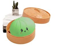 Bezijhr Glitter Dumpling Toy, 8.5cm Glitter Dumpling Squeeze, Colorful Dumplings Stress Ball With Steamer Box, Rainbow Dumplings Stress Ball, Soft Squeeze Buns Stresses Toys For Home Office