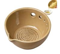 Bezijhr Handmade Pottery Garlic Grater Stripper Bowl, 7cm Resin Handmade Stripper Bowl, Strippers and Garlic Grater Bowls with 5 Hole Sizes, Multi-Functional Kitchen Tool for Ginger, Garlics