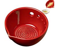 Bezijhr Handmade Pottery Garlic Grater Stripper Bowl, 7cm Resin Handmade Stripper Bowl, Strippers and Garlic Grater Bowls with 5 Hole Sizes, Multi-Functional Kitchen Tool for Ginger, Garlics